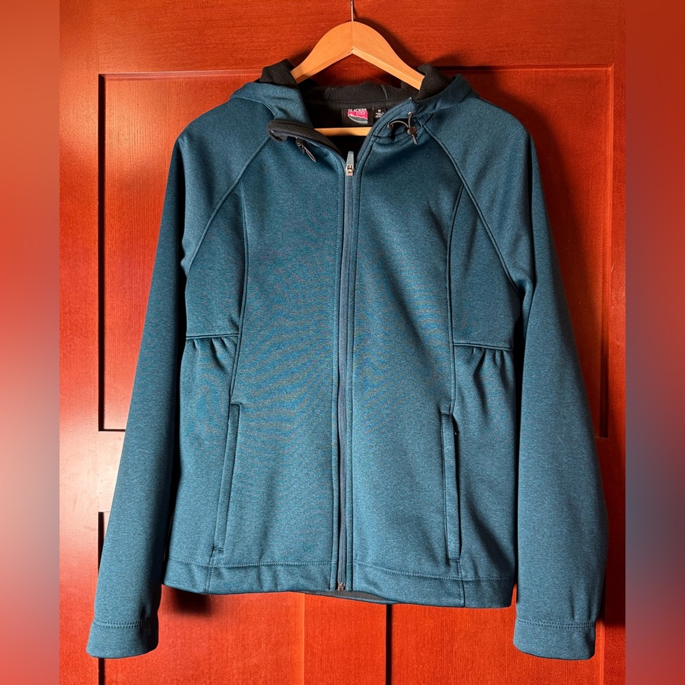 Women's Teal Performance Full Zip Jacket With Hood Size Medium